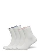 Sock 4 P Ankel Contrast Lettuc Lingerie Socks Regular Socks Cream Lind...