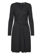 Jersey Long-Sleeve Dress Kort Klänning Black Lauren Ralph Lauren
