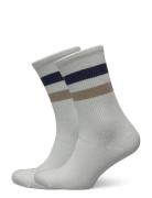 Woods Rib Stripe Socks - 2-Pack Underwear Socks Regular Socks White Le...