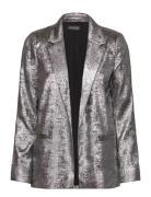 Slronya Blazer Ls Blazers Single Breasted Blazers Silver Soaked In Lux...