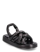 Biadora Puffy Cross Sandal Platta Sandaler Black Bianco