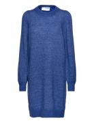 Slfmola Mia Ls Knit Dress Dresses Knitted Dresses Blue Selected Femme