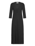 Havanall Midi Dress Ss Knälång Klänning Black Lollys Laundry