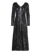 Selected Femme Slfalaia Ls Midi Sequins Dress B Svart