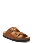 Sl Josephine Leather Platta Sandaler Brown Scholl