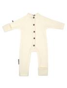 Smallstuff Jumpsuit, Merino Wool W. Buttons, Offwhite Beige