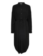 Srfreedom Midi Shirt Dress Knälång Klänning Black Soft Rebels