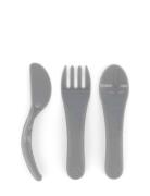 Twistshake Twistshake Learn Cutlery 6+M Pastel Grey Grå