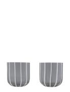 Mizu Glass - Pack Of 2 Home Tableware Glass Drinking Glass Grey OYOY L...