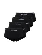 Pclogo Lady 4 Pack Solid Noos Bc Hipstertrosa Underkläder Black Pieces