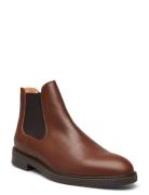 Slhblake Leather Chelsea Boot Noos Stövletter Chelsea Boot Brown Selec...