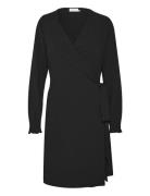 Kawiola Wrap Dress Knälång Klänning Black Kaffe