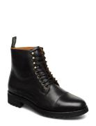 Bryson Cap-Toe Leather Boot Snörade Stövlar Black Polo Ralph Lauren