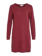 Viril L/S Knit Dress - Noos Knälång Klänning Red Vila