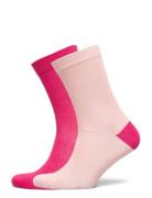 Socks, Double Pack, Flow Pink/Pink Lingerie Socks Regular Socks Pink P...