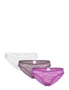 Bikini 3Pk Trosa Brief Tanga Purple Calvin Klein