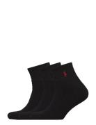 Polo Ralph Lauren Underwear Quarter Sock 3-Pack Svart