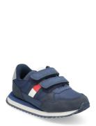 Flag Low Cut Velcro Sneaker Låga Sneakers Navy Tommy Hilfiger