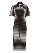 Reg Breton Midi Polo Dress Ss Knälång Klänning Black Tommy Hilfiger