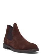 Slhblake Suede Chelsea Boot Noos Stövletter Chelsea Boot Brown Selecte...