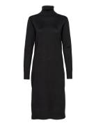 Milasz Roll Neck Long Dress Knälång Klänning Black Saint Tropez