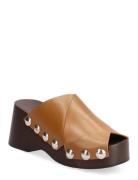 Retro Peep Toe Wood Sandal Shoes Summer Shoes Platform Sandals Brown G...