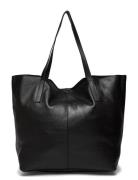 Leather Shopper Shopper Väska Black Rosemunde