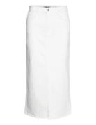 Mmmella White Denim Skirt Knälång Kjol White MOS MOSH