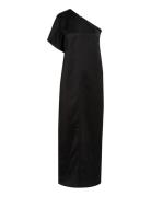 Viscose Linen Shift Maxi Dress Maxiklänning Festklänning Black Calvin ...