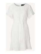 Meghan Linen Dress Knälång Klänning White Lexington Clothing