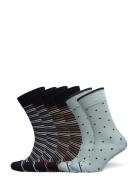 TOPECO Socks 6-P, Bamboo, Multi 115S24 6 Pc/Pack Blå