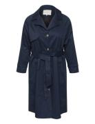 Kcelisa Trenchcoat Trench Coat Rock Navy Kaffe Curve