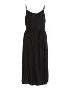 Vipricil Strap Button Dress Knälång Klänning Black Vila