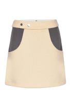 Cannari Concept Mini Skirt With Snaps Beige