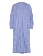 Lauren Shirtdress Stripe Knälång Klänning Blue Moshi Moshi Mind