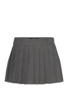 Pleated Mini-Skirt Kort Kjol Grey Mango