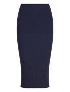 Cecina Rib Knit Skirt Knälång Kjol Navy Tamaris Apparel