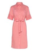 GANT Rel Linen Ss Shirt Dress Rosa