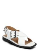 Feminine Buckle Platta Sandaler White Ganni