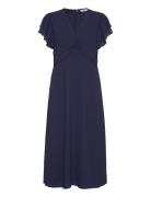 Vallie Midi Dress Knälång Klänning Navy Bubbleroom