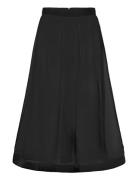 Hayden Pleated Wide Organza Midi Skirt Knälång Kjol Black Malina