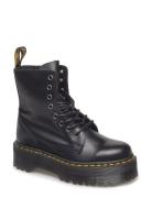 Dr. Martens Jadon Black Polished Smooth Röd