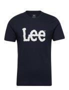 Wobbly Logo Tee Tops T-shirts Short-sleeved Navy Lee Jeans
