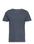 Jjesplit Neck Tee Ss Noos Tops T-shirts Short-sleeved Blue Jack & J S