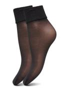 Decoy Ankle Sock Silklo 2Pk Lingerie Socks Footies-ankle Socks Black D...