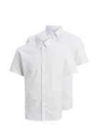 Jjjoe Shirt Ss Plain 2 Pack Mp Tops Shirts Short-sleeved White Jack & ...