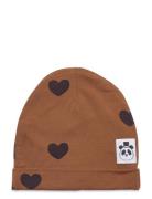 Mini Rodini Basic Hearts Beanie Tencel™ Brun