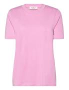 Slcolumbine Loose Fit Tee Tops T-shirts & Tops Short-sleeved Pink Soak...
