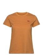 Perfect Tee Fennel Stripe Gold Tops T-shirts & Tops Short-sleeved Oran...