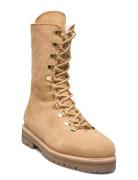 Larkin Shoe Shoes Boots Ankle Boots Laced Boots Beige Andiata